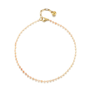 14K Gold-Plated Shaded Pink Opal Wire-Wrapped Necklace