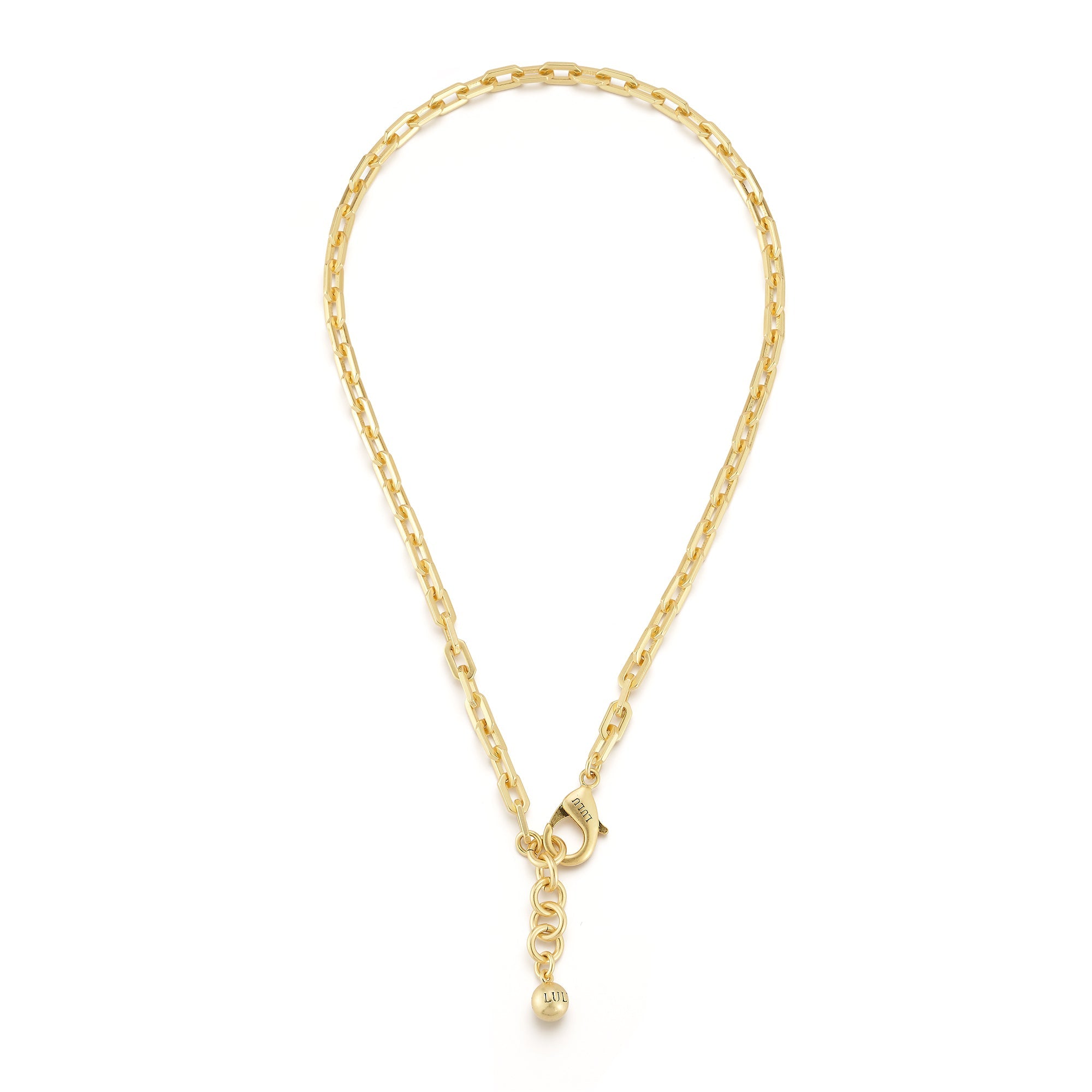 18K Gold-Plated Plaza Edge Chain Short Necklace - Lulu Frost
