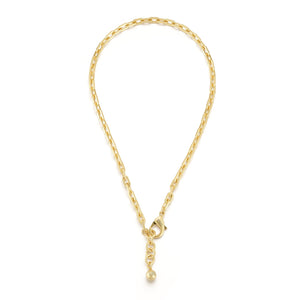 18K Gold-Plated Plaza Edge Chain Short Necklace