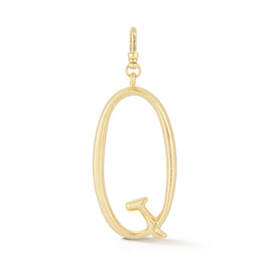 18K Gold-Plated Plaza Large Letter Q Charm