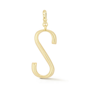 18K Gold-Plated Plaza Large Letter S Charm