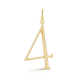 18K Gold-Plated Plaza Large Number 4 Charm
