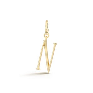 18K Gold-Plated Plaza Small Letter N Charm