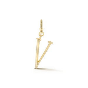 18K Gold-Plated Plaza Small Letter V Charm