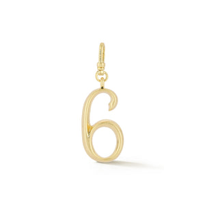 18K Gold-Plated Plaza Small Number 6 Charm