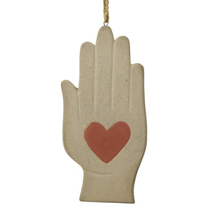 Ceramic Hanging - Hand. 6.5” jute hanger