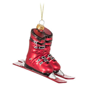Downhill Skis & Boots Ornament-5"L