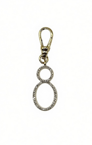 Frost Fine 10k & Diamond Pavé Number 8 Charm