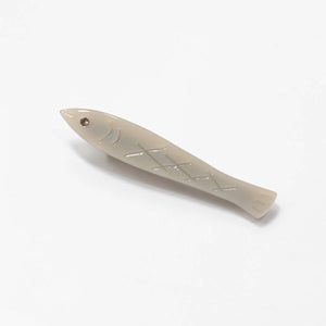 Sardine Fish Hair Clip Set in Silver Acetate with Rhinestone
