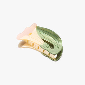 Datura White Trumpet Flower Acetate Hair Claw Clip