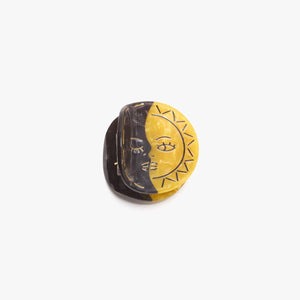 Eclipse Black Gold Sun Moon Face Acetate Hair Claw Clip