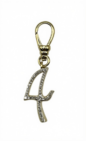 Frost Fine 10k & Diamond Pavé Number 4 Charm