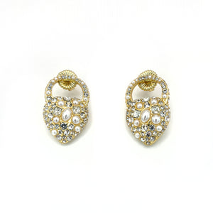 The Nina Pearl Heart Stud Earring