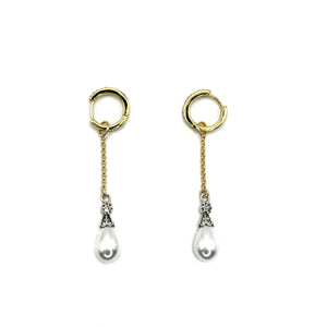 The Pearl Dew Drop Convertible Huggie Earring