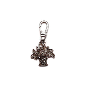 Vintage 1930's Sterling Silver Marcasite Basket of Flowers Charm