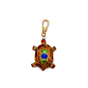 Vintage Cloisonné Enamel Colorful Turtle with Articulated Legs Charm