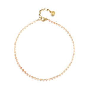 14K Gold-Plated Shaded Pink Opal Wire-Wrapped Necklace