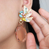 Bright Spring Blossom Czech Glass Earrings