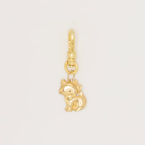 14 Karat Gold Puffy Smiling Cat Vintage Charm
