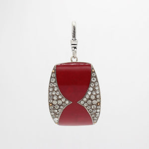 Cherry Red Enamel, Crystals and Gold Oh My! Antique 1900's French Enamel Charm