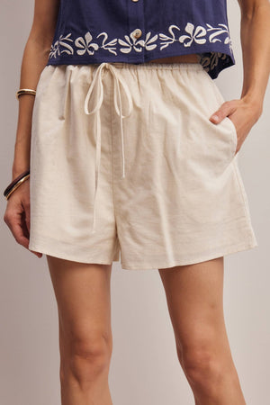 Forte Drawstring Cotton Linen Shorts FP0018