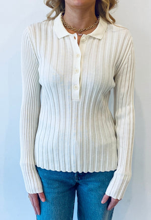 Eolas Lottie ribbed collar sweater