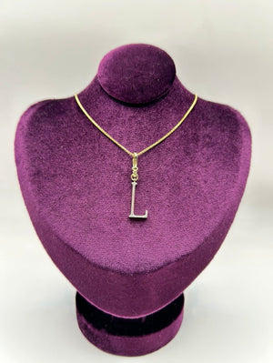 Frost Fine 10k & Diamond Pavé Initial L Charm