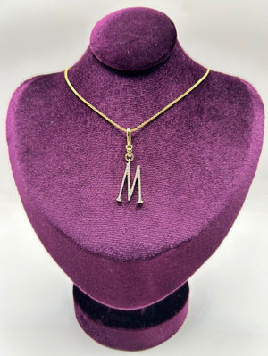 Frost Fine 10k & Diamond Pavé Initial M Charm