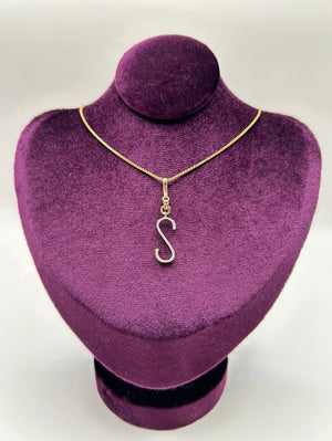 Frost Fine 10k & Diamond Pavé Initial S Charm