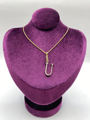 Frost Fine 10k & Diamond Pavé Initial U Charm