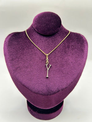 Frost Fine 10k & Diamond Pavé Initial Y Charm