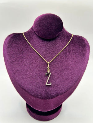 Frost Fine 10k & Diamond Pavé Initial Z Charm