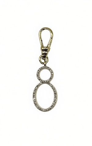 Frost Fine 10k & Diamond Pavé Number 8 Charm