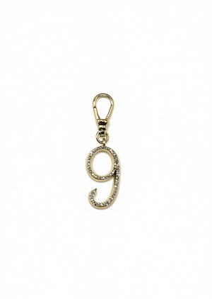 Frost Fine 10k & Diamond Pavé Number 9 Charm