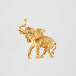 Elizabeth Vintage Gilt Napier Elephant Trunks Up Brooch