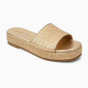 Jack Rogers Bay Flatform - Metallic Raffia
