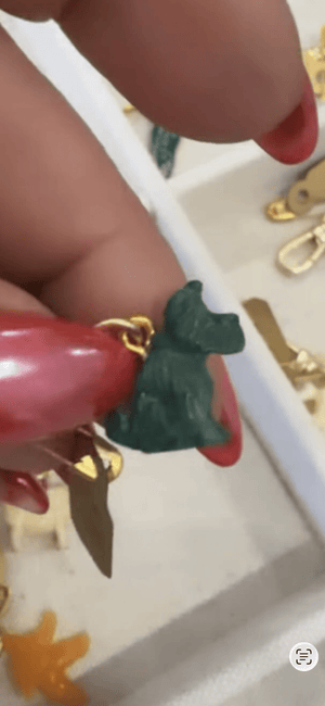 Malachite dog charm