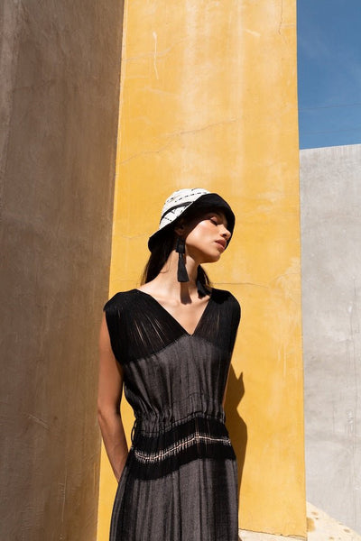 mezcal dress in ivory Montsera Maxi dress– Lulu Frost μιντι_φορεμα