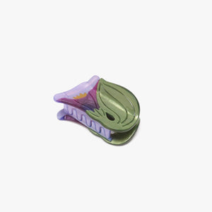 Morning Glory Purple Flower Acetate Small Hair Claw Clip