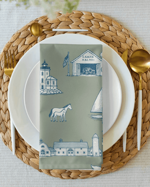 Oyster and Arrow - Three Harbors Cloth Napkins Set of 4