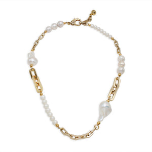 Plaza Jen Mixed Pearl Chain Necklace