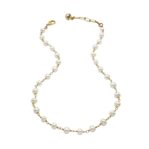 Plaza Wire-Wrapped Freshwater Pearl Necklace Chain Base