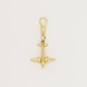Vintage 1950's 14 Karat Gold Vermeille Mechanical Plane Charm