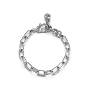 Silver-Plated Plaza Oval Link Bracelet