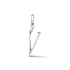 Silver-Plated Plaza Small Letter V Charm