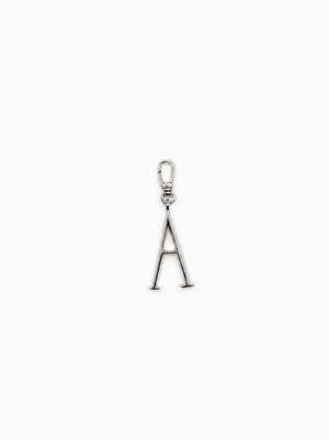 Silver Plaza "A" Initial Charm