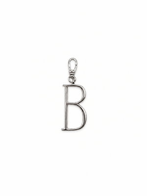 Silver Plaza "B" Initial Charm