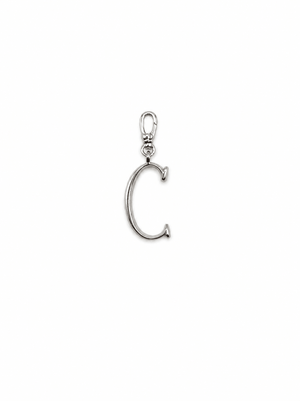 Silver Plaza "C" Initial Charm