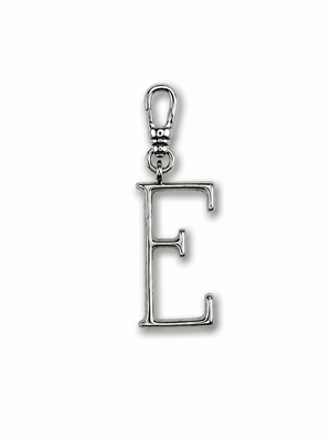 Silver Plaza "E" Initial Charm