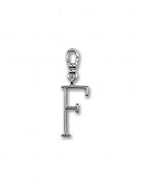 Silver Plaza "F" Initial Charm